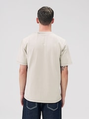 Putty Contrast Stitch Regular Fit Heavyweight T-Shirt - Image 3 of 5