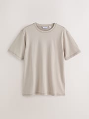 Putty Contrast Stitch Regular Fit Heavyweight T-Shirt - Image 6 of 8
