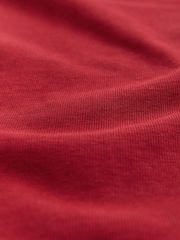 Burgundy Red Contrast Stitch Regular Fit Heavyweight T-Shirt - Image 7 of 7
