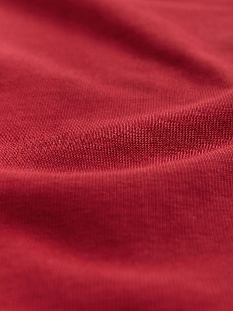 Burgundy Red Contrast Stitch Regular Fit Heavyweight T-Shirt - Image 7 of 7