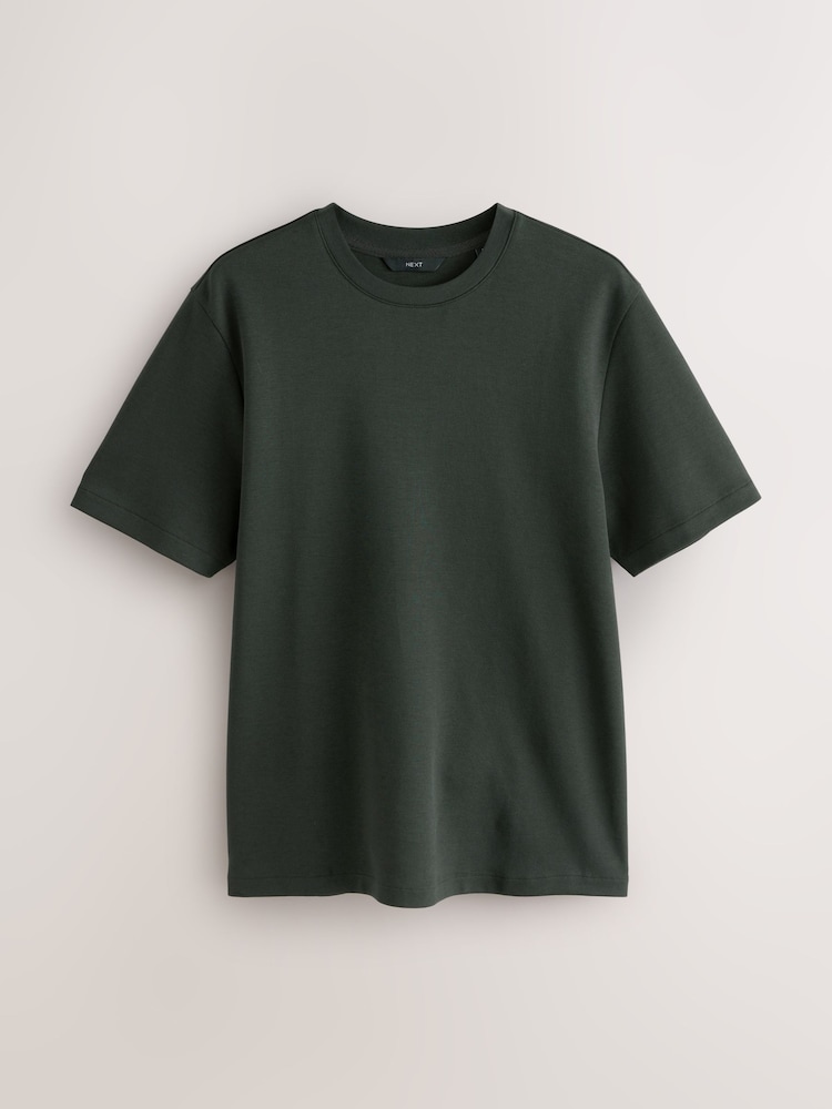 Green Olive Regular Fit Smart Soft Touch Heavyweight T-Shirt - Image 1 of 3