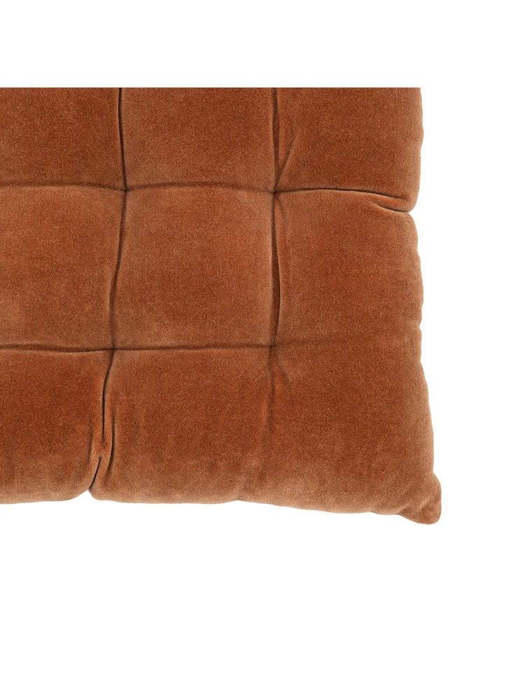 Gallery Home Brown Cotton Velvet Seatpad - Image 10 of 10 Gallery Home Brown Cotton Velvet Seatpad - Image 10 of 10