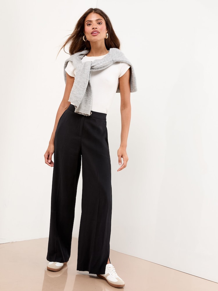Lipsy Black Wide Leg Trousers - Image 1 of 4