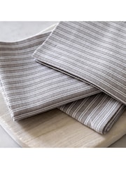Gallery Home Grey Woven Striped Napkins 4 Pack - Image 2 of 6