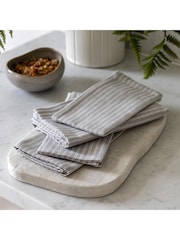 Gallery Home Grey Woven Striped Napkins 4 Pack - Image 3 of 6