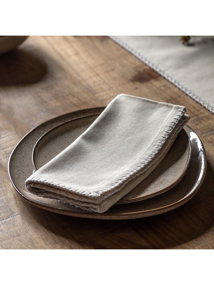 Gallery Home 4 Pack Cream Linen Effect Napkins - Image 1 of 4 Gallery Home 4 Pack Cream Linen Effect Napkins - Image 1 of 4
