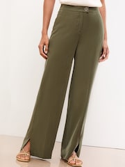 Lipsy Khaki Green Wide Leg Trousers - Image 3 of 4