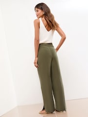 Lipsy Khaki Green Wide Leg Trousers - Image 4 of 4
