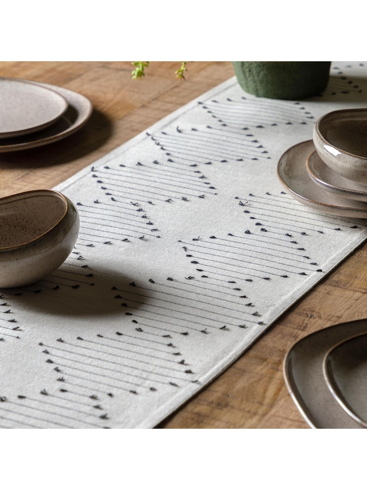 Gallery Home White Diamond Weave Small Table Runner - Image 1 of 6