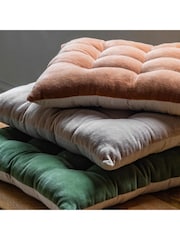 Gallery Home Green Cotton Velvet Seatpad - Image 2 of 10