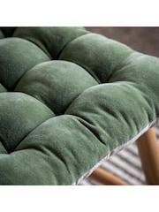 Gallery Home Green Cotton Velvet Seatpad - Image 4 of 10