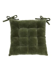 Gallery Home Green Cotton Velvet Seatpad - Image 5 of 10