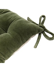 Gallery Home Green Cotton Velvet Seatpad - Image 6 of 10