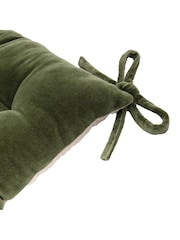 Gallery Home Green Cotton Velvet Seatpad - Image 9 of 10