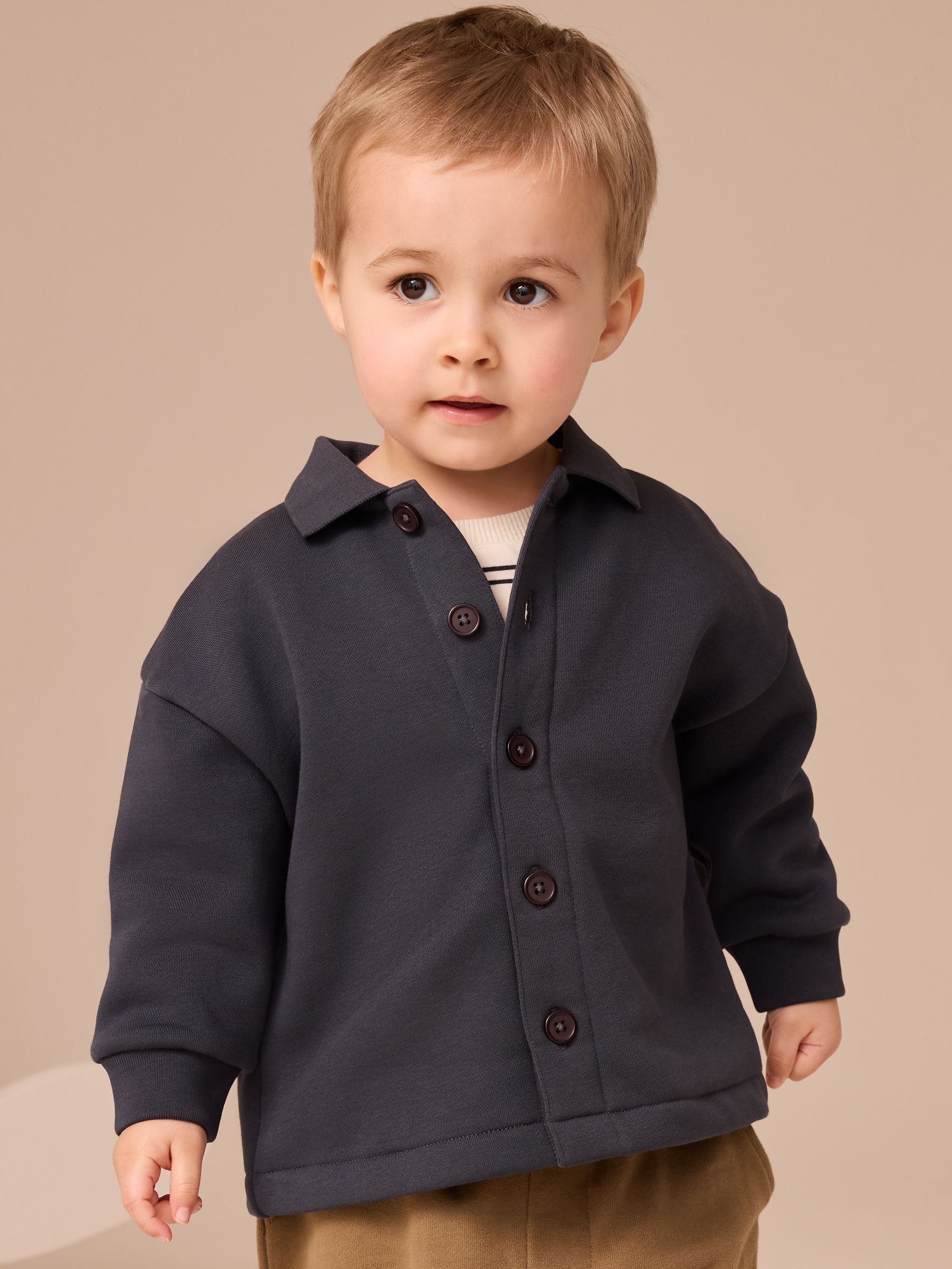 Buy Navy Blue And Tan T-Shirt And Joggers 3 Piece Set (3mths-7yrs