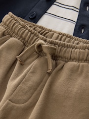 Navy Blue And Tan Shirt T-Shirt And Joggers Set 3 Piece (3mths-7yrs) - Image 8 of 8