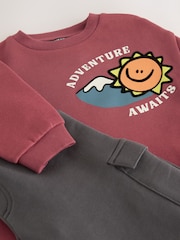 Burgundy Red Sweatshirt and Utility Joggers Set (3mths-7yrs) - Image 9 of 9