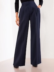 Lipsy Navy Premium Wide Leg Trousers - Image 1 of 4