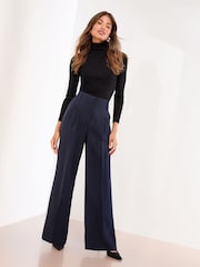 Lipsy Navy Premium Wide Leg Trousers - Image 3 of 4