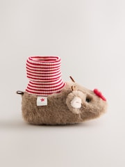 Brown Christmas Reindeer Baby Sensory Sock Top Boots (0-18mths) - Image 3 of 6