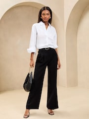 Lipsy Black Petite Premium Wide Leg Trousers - Image 1 of 4