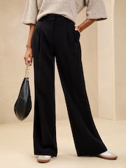 Lipsy Black Petite Premium Wide Leg Trousers - Image 2 of 4