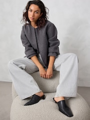 Grey Brushed Bomber Jacket - Image 2 of 9