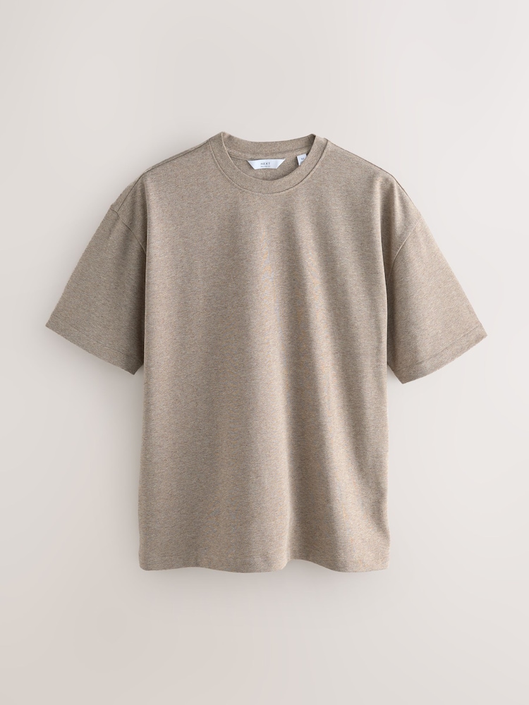 Neutral Marl Relaxed Fit Heavyweight T-Shirt - Image 1 of 3