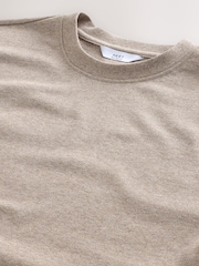 Neutral Marl Relaxed Fit Heavyweight T-Shirt - Image 3 of 3