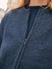 Navy Brushed Bomber Jacket - Image 4 of 8