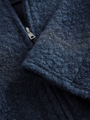 Navy Brushed Bomber Jacket - Image 7 of 8