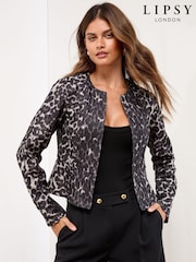 سترة بليزر قصيرة بدون ياقة من Lipsy - Image 5 of 6