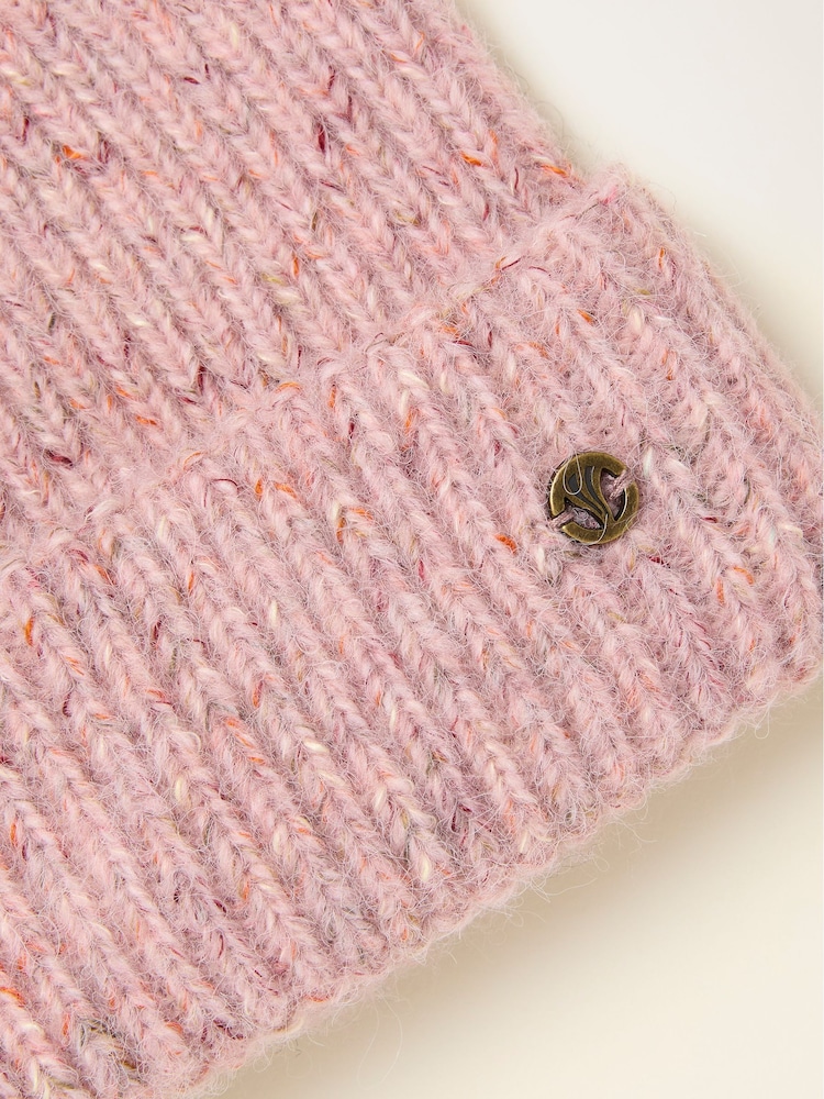 FatFace Pink Nep Beanie - Image 2 of 2 FatFace Pink Nep Beanie - Image 2 of 2