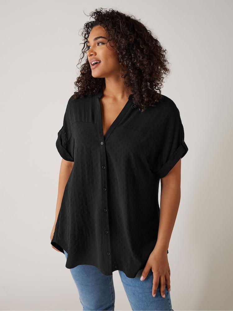Evans Yoke Button Thru Grown On Sleeve Blouse - Image 1 of 5