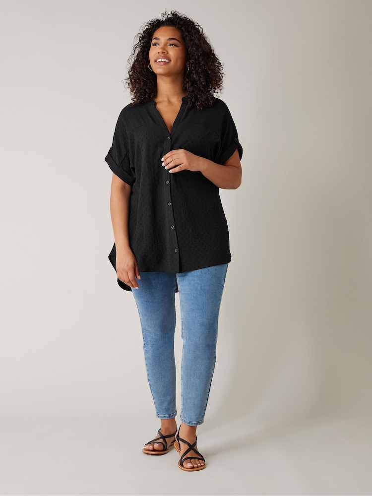 Evans Yoke Button Thru Grown On Sleeve Blouse - Image 2 of 5