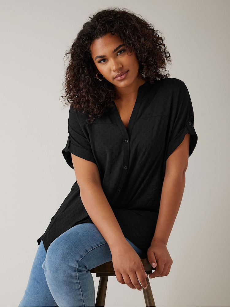 Evans Yoke Button Thru Grown On Sleeve Blouse - Image 3 of 5