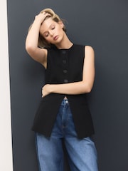 Black Tailored Waistcoat with Wool - Image 4 of 9