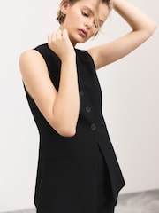Black Tailored Waistcoat with Wool - Image 6 of 9