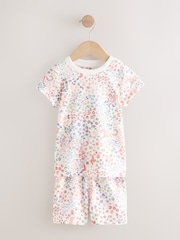 Pink/Cream Unicorn Short Pyjamas 3 Pack (9mths-12yrs) - Image 10 of 12