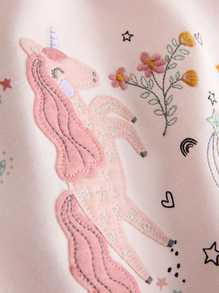 Pink/Cream Unicorn Short Pyjamas 3 Pack (9mths-12yrs) - Image 12 of 12