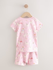 Pink/Cream Unicorn Short Pyjamas 3 Pack (9mths-12yrs) - Image 3 of 7