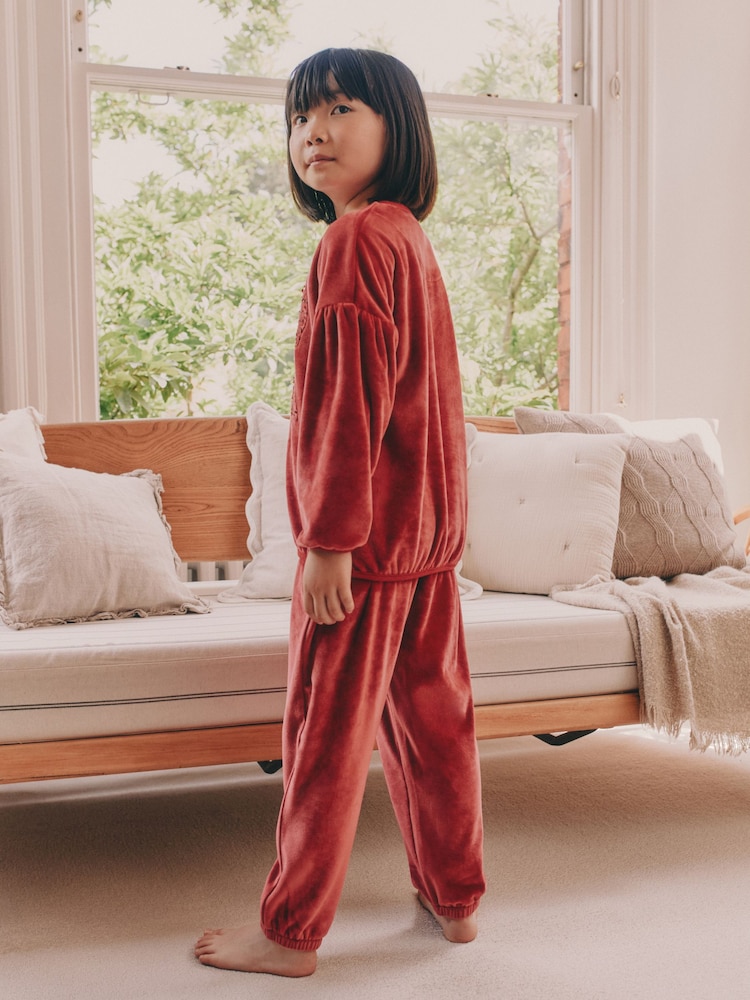 Red Sequin Bow Cosy Fleece Pyjamas (9mths-16yrs) - Image 2 of 7