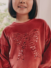 Red Sequin Bow Cosy Fleece Pyjamas (9mths-16yrs) - Image 3 of 7