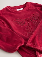 Red Sequin Bow Cosy Fleece Pyjamas (9mths-16yrs) - Image 6 of 7