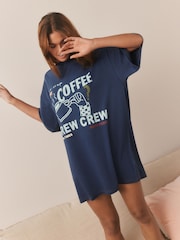 Blue Coffee Print Nightie - Image 3 of 11