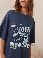Blue Coffee Print Nightie - Image 8 of 11