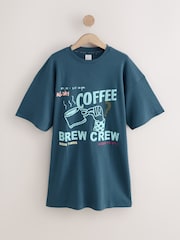Blue Coffee Print Nightie - Image 9 of 11