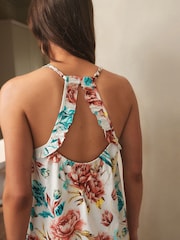 Creme floral - Camisola com estampa de alças finas - Imagem 4 de 4