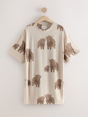 Ecru Hamish The Highland Cow Cosy Nightie - Image 1 of 3