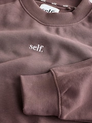 Brown Self. Crew Neck Sweatshirt - Image 7 of 7